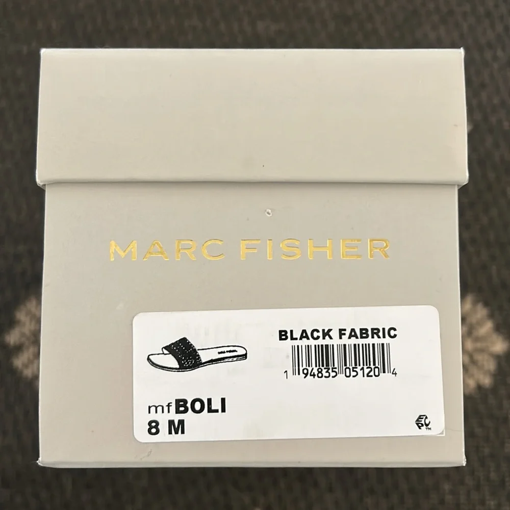Marc Fisher Black Braided Slide Sandals